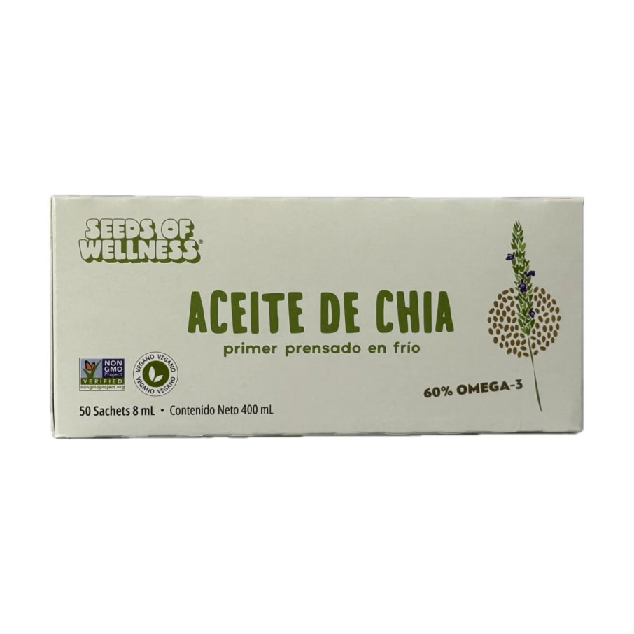 Caja Aceite de chia 50 unidades de 8 ml Marca Sow