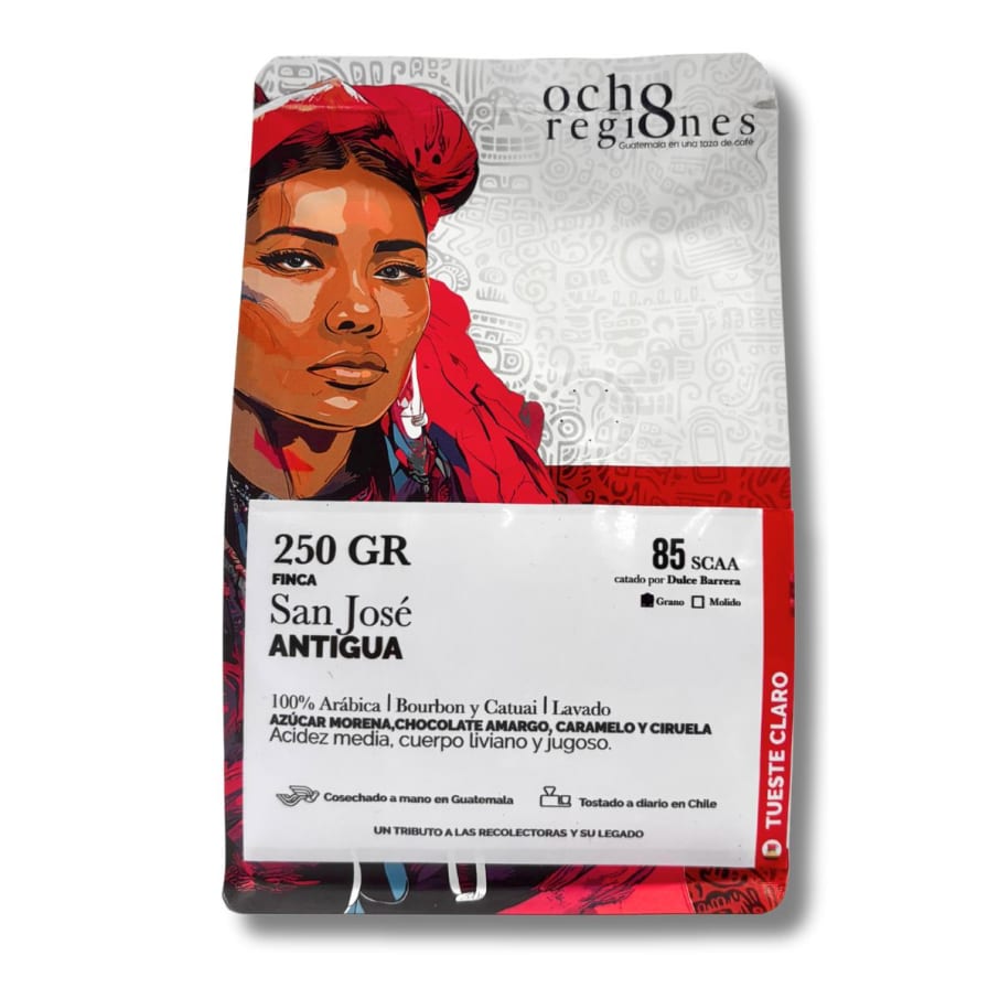 Cafe Antigua san jose grano 250 gramos Marca 8 Regiones
