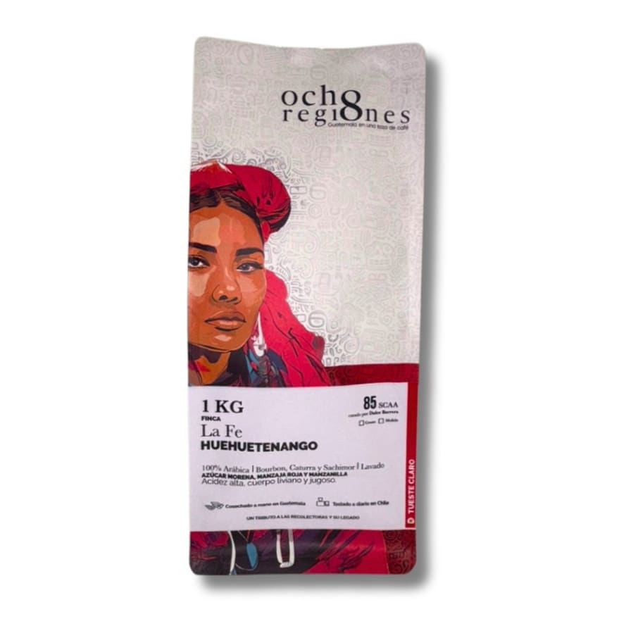 Cafe huehuetenango la fe grano 1 kilogramo Marca 8 Regiones