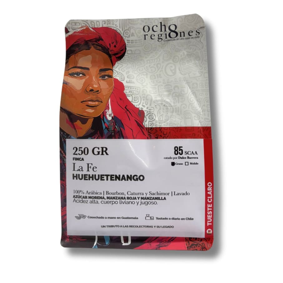 Cafe huehuetenango la fe molido 250 gramos Marca 8 Regiones