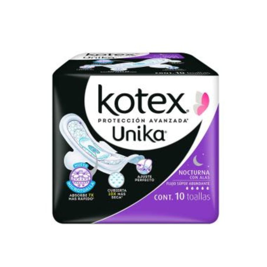 Toalla Fem. Kotex Unika Nocturna C/10