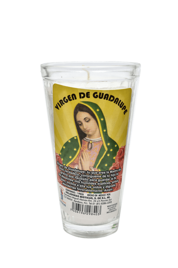 Veladora Vaso Limonero Con Imagen Virgen De Guadalupe