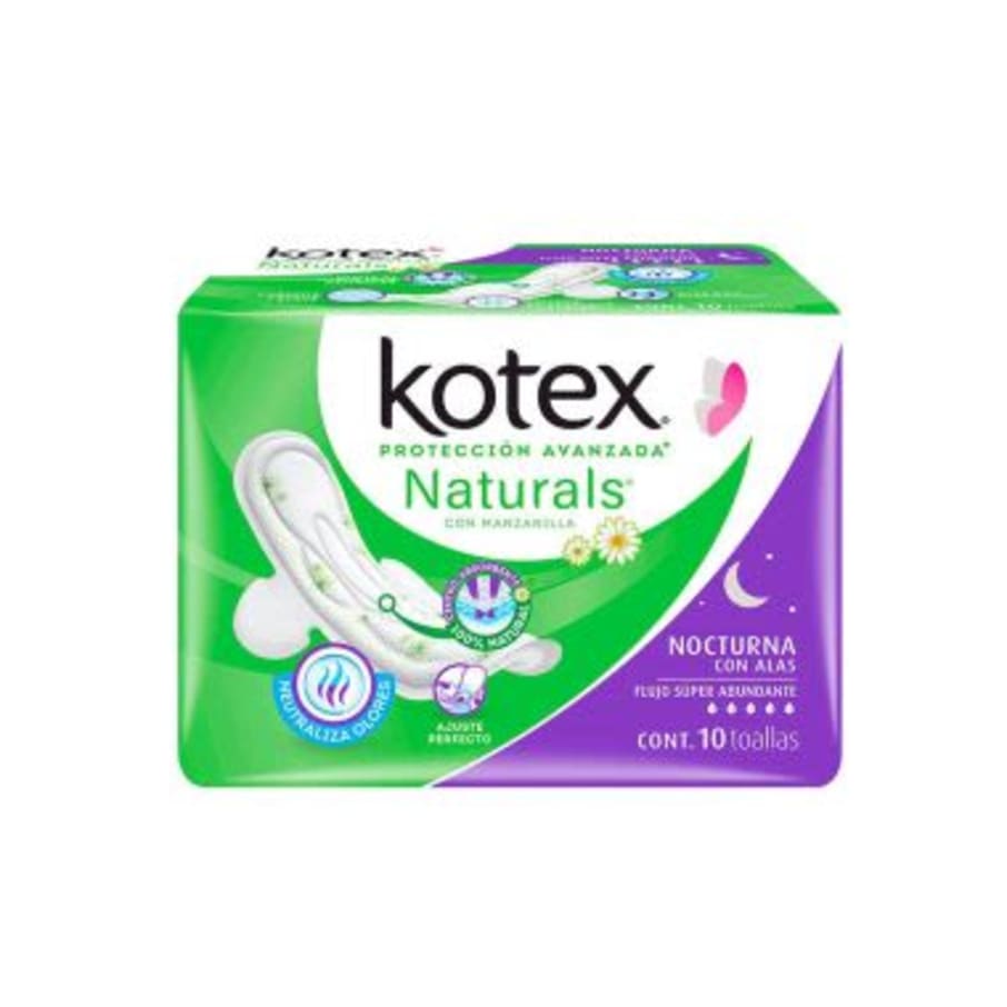Toalla Kotex Nocturna Manzanilla C/Alas C/10