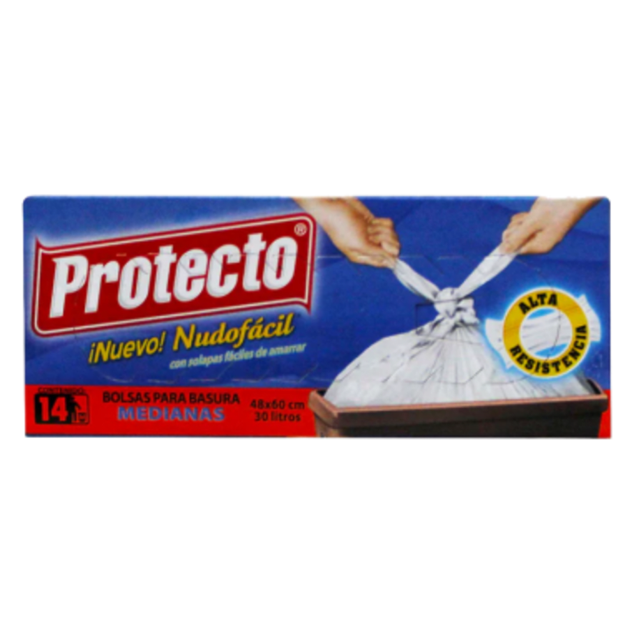 Bolsa Para Basura Protecto Nudo Facil Mediano 48X60 Cm C/14