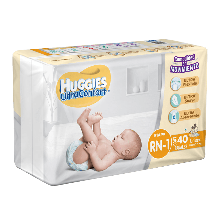Pañal Huggies Ultraconfort Etapa Rn C/40 Pzas