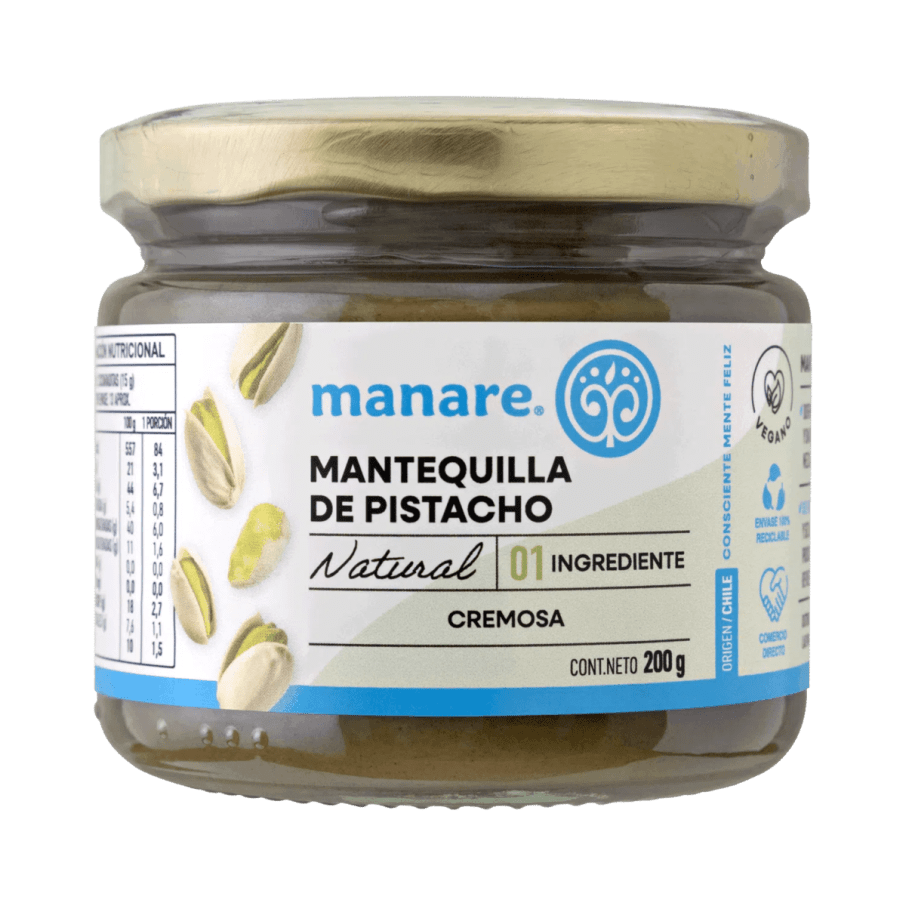 Mantequilla de pistacho 200 gramos Marca Manare