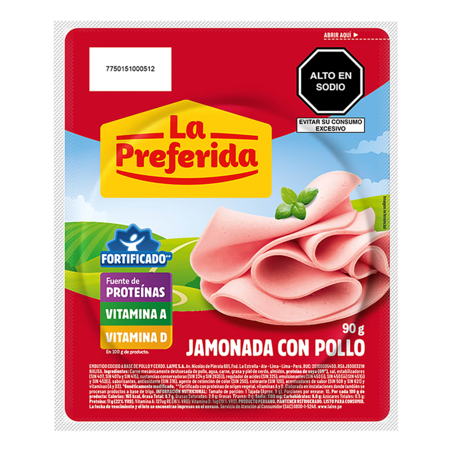 Jamonada con pollo La Preferida paquete 90g