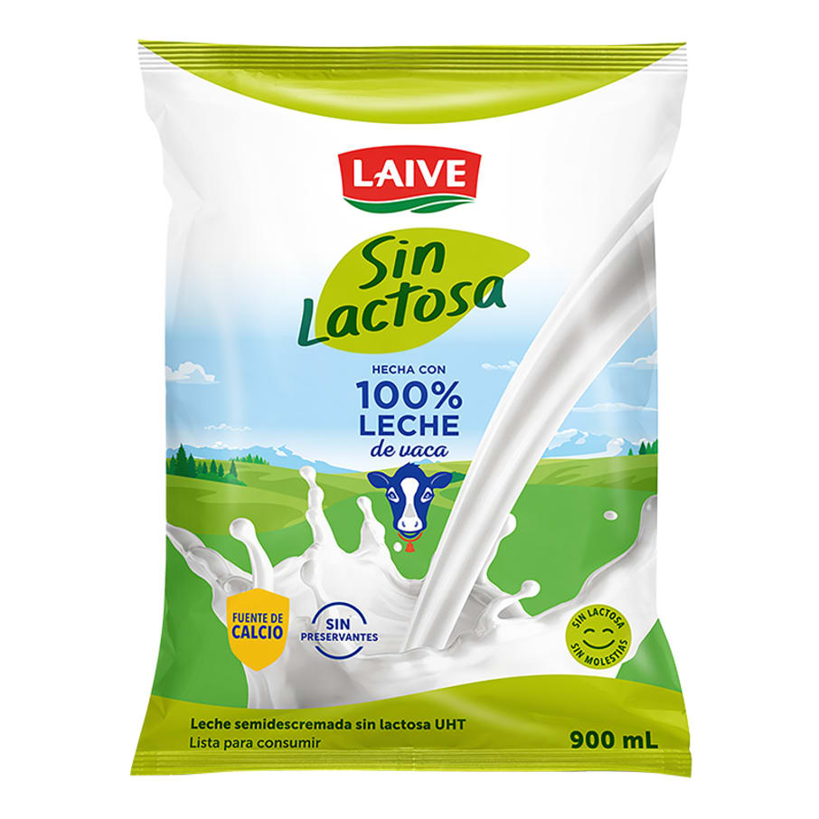 Leche sin lactosa Laive bolsa 900ml