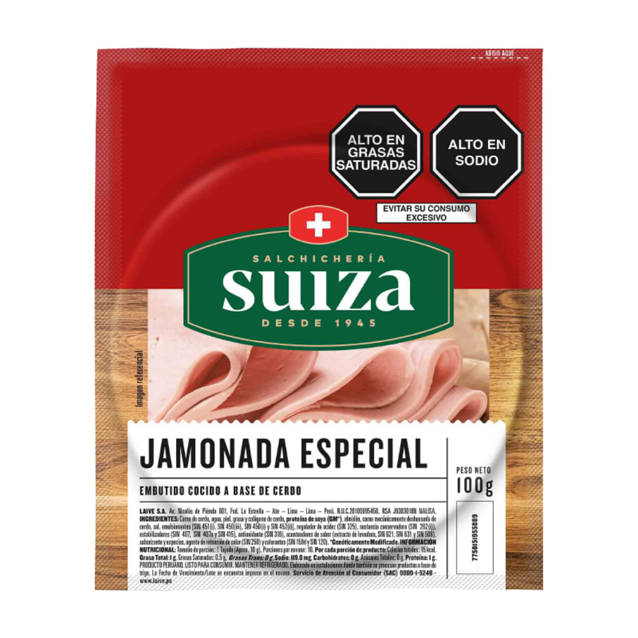 Jamonada especial Suiza paquete 100g
