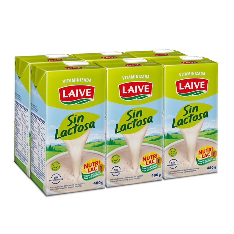Mezcla láctea sin lactosa Laive caja 480g