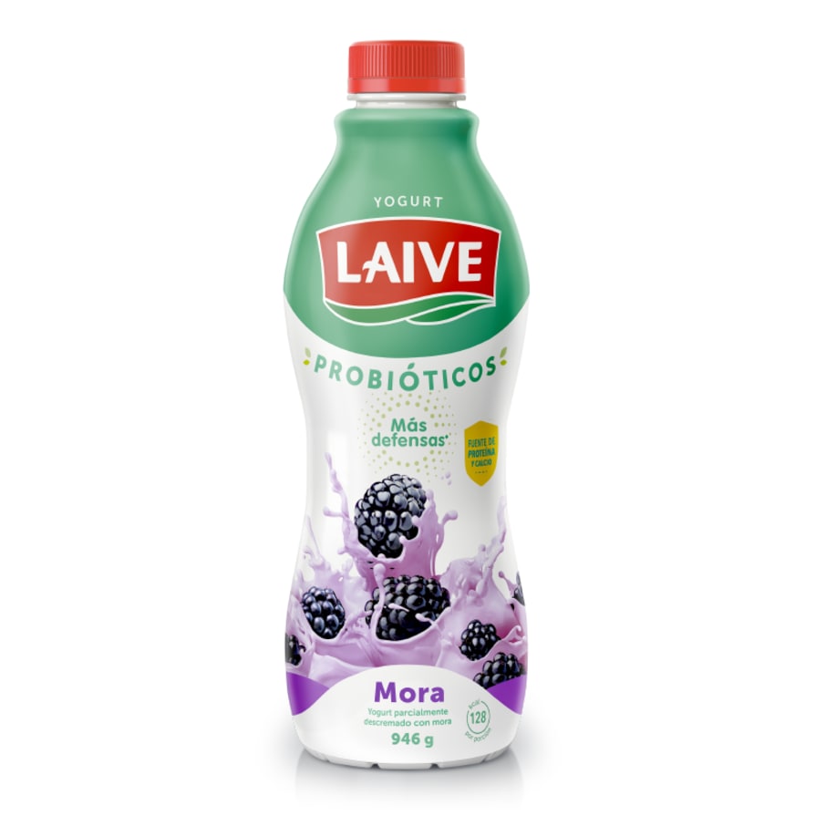 Yogurt probiótico Laive sabor mora botella 930g