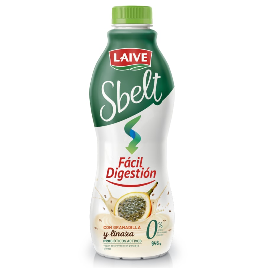 Yogurt sbelt fácil digestión granadilla linaza botella 946g