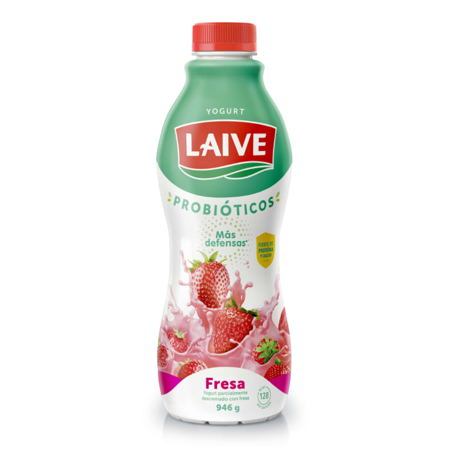 Yogurt probiótico Laive sabor fresa botella 930g