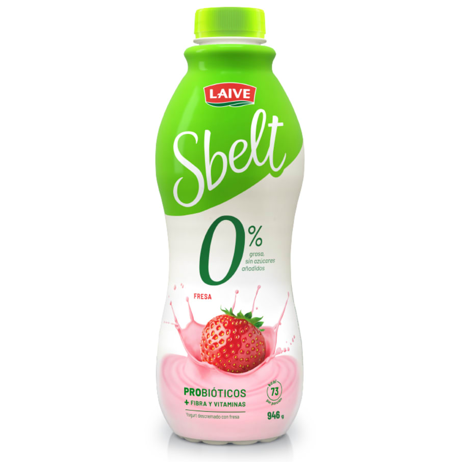 Yogurt probiótico sbelt fresa botella 946g