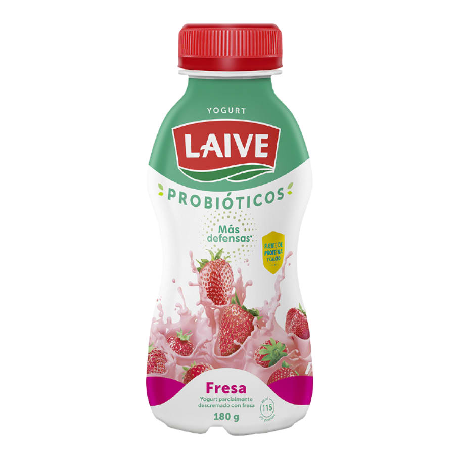 Yogurt probiótico Laive fresa botella 180g