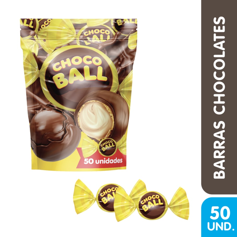 CHOCOBALL BOMBON WAFFER RELLENO CREMA CHOCOLATE 50 X 12