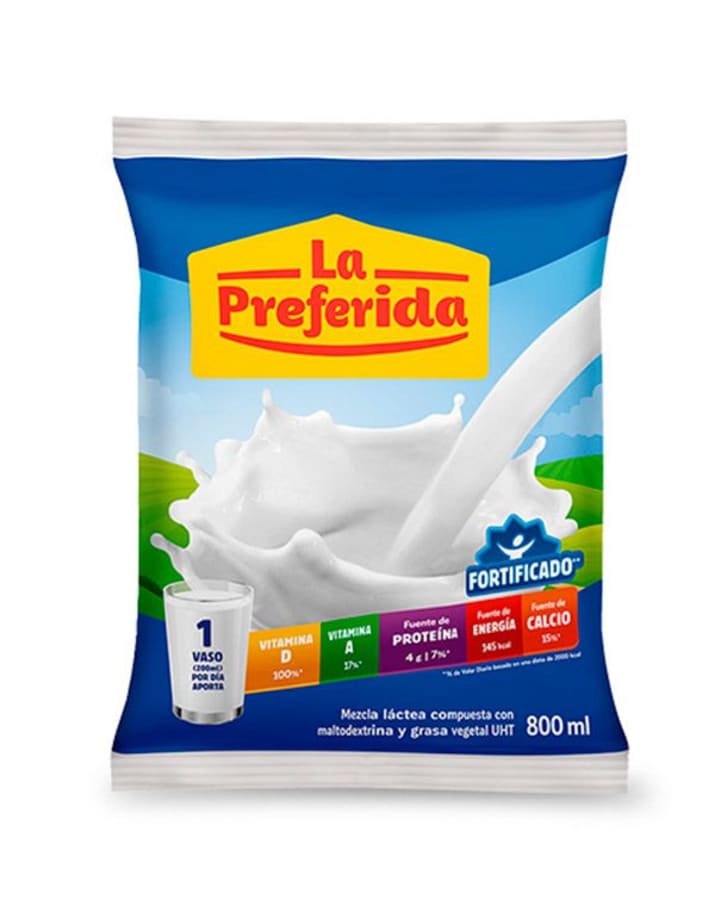 Mezcla láctea uht La Preferida bolsa 800ml