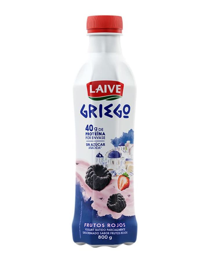 Yogurt griego Laive frutos rojos botella 800g