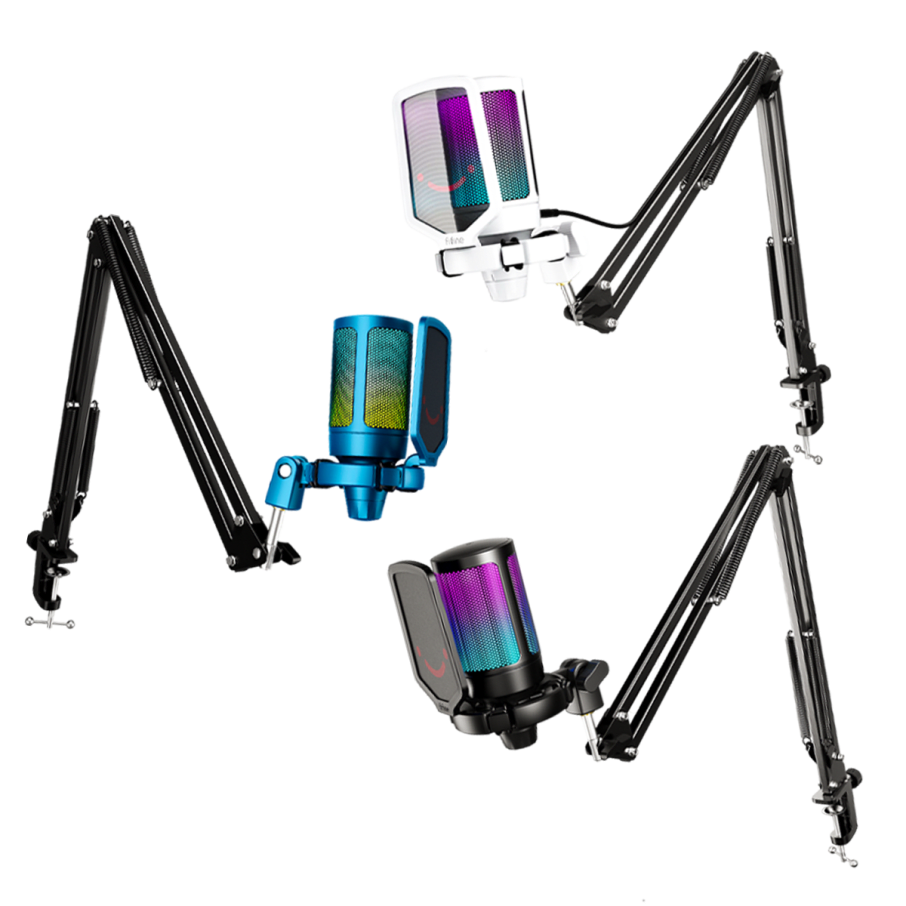 Micrófono Fifine A6T BLUE Soporte de brazo + Micrófono Fifine A6T WHITE Soporte de brazo + Micrófono Fifine A6T BLACK Soporte de brazo