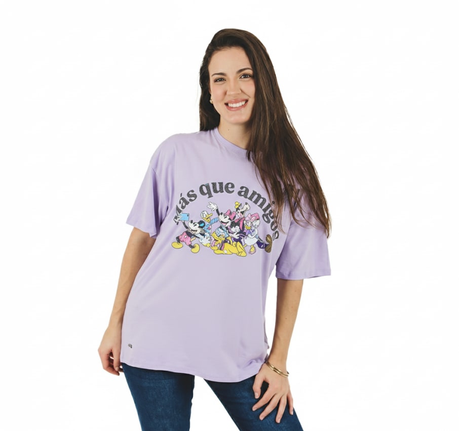 POLO OVERSIZE MC DISNEY MUJER LILA
