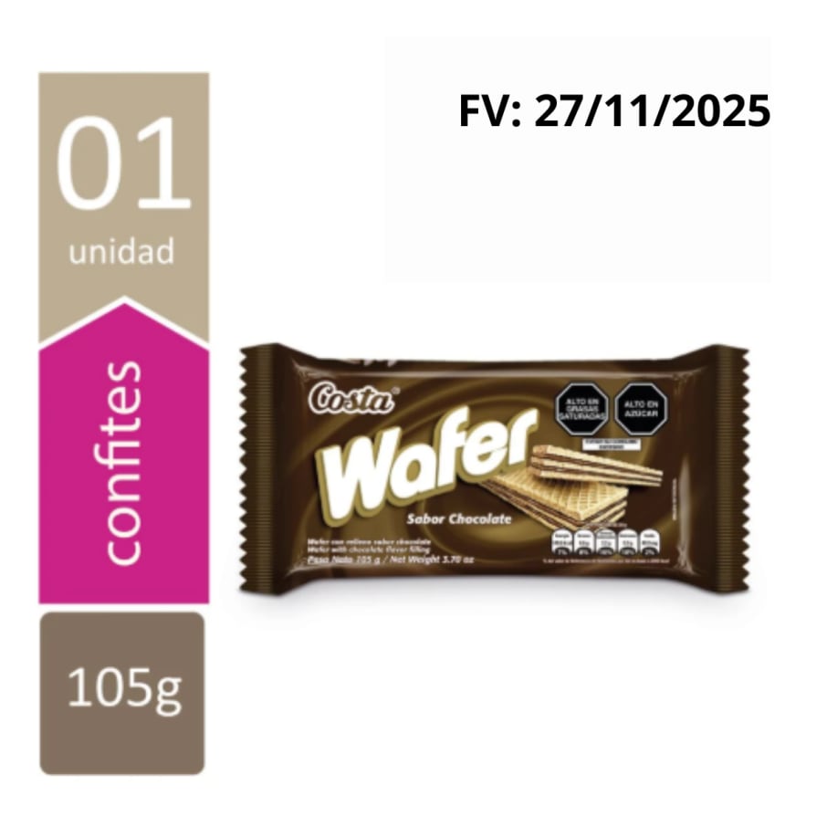 WAFER SABOR CHOCOLATE 105 GR
