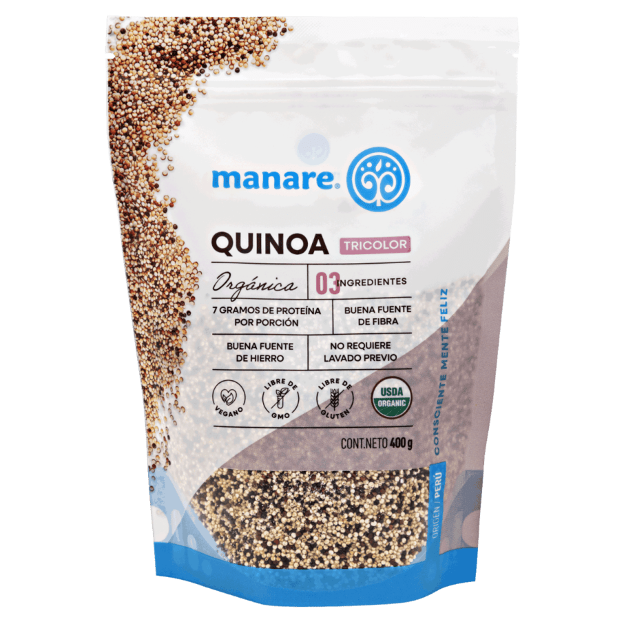 Quinoa tricolor organica 400 gramos Marca Manare