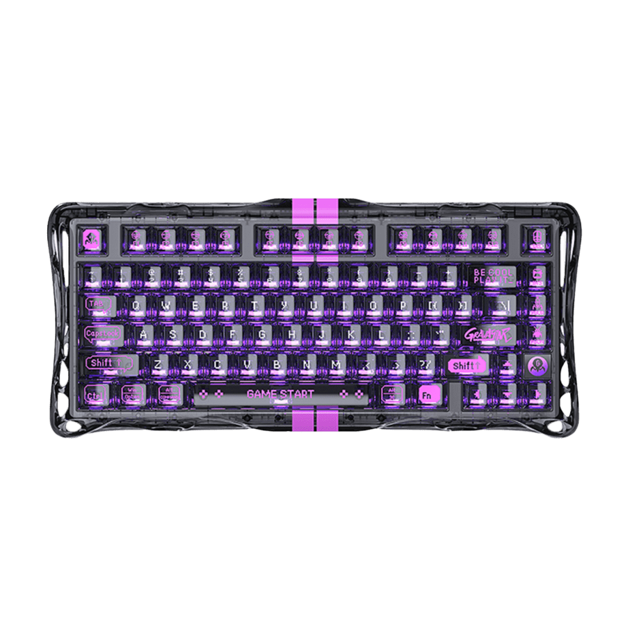 Teclado GravaStar MERCURY V75 HE Cableado Ingles LITE TRANSPARENT BLACK - HALL EFFECT SWITCH