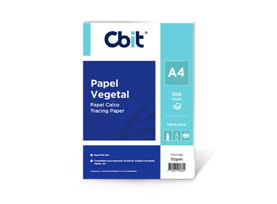 PAQUETE (100 H) PAPEL VEGETAL 92 GSM - OFICIO - PNX
