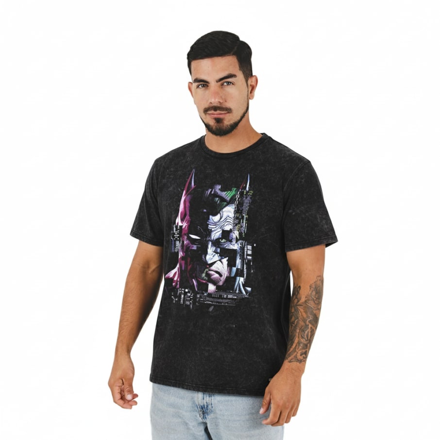POLO MC BATMAN HOMBRE LAVADO