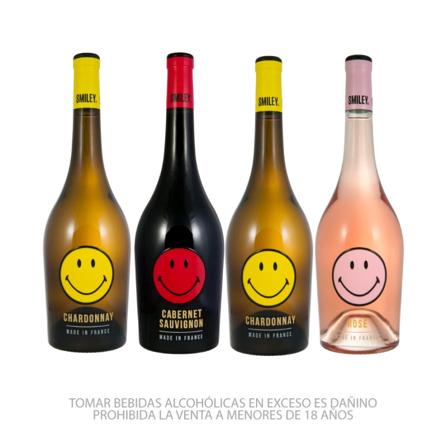 Pack de 04 Vinos Smiley Wines 750ml