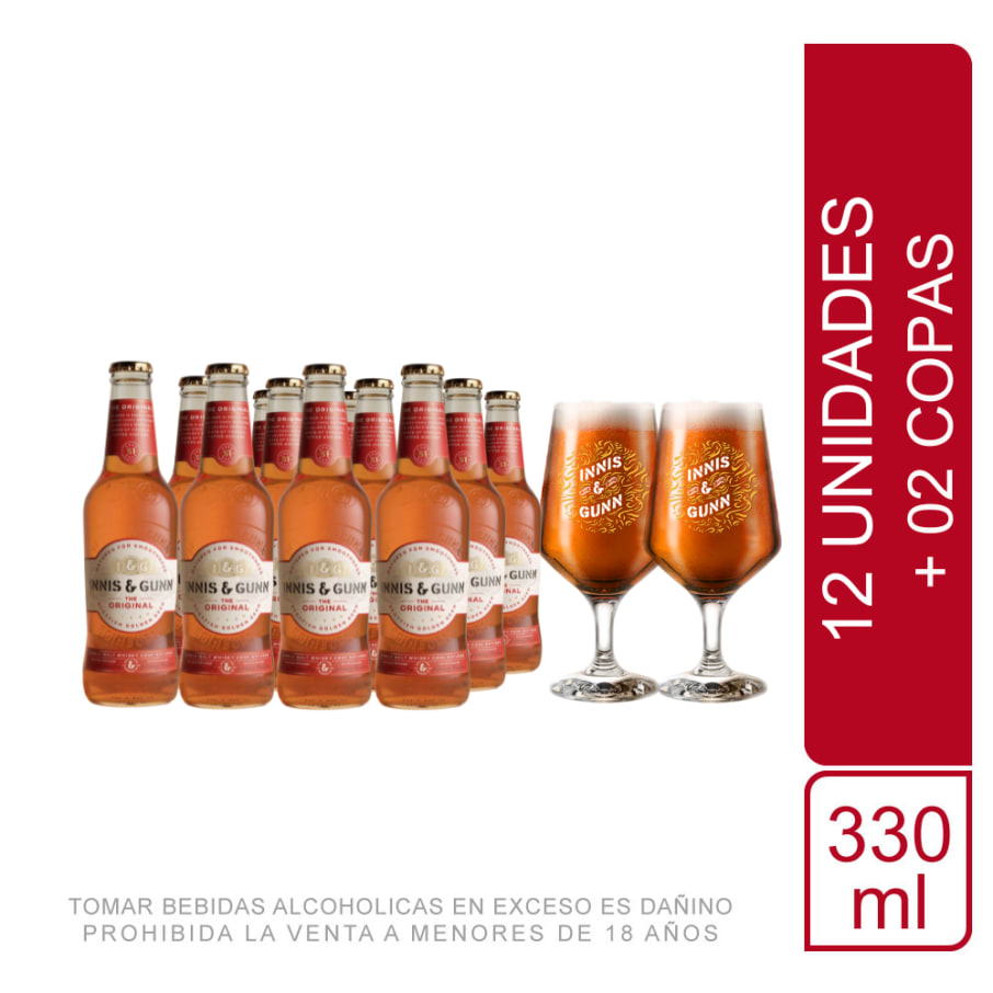 12 Pack Innis Original 330ml + 02 Copas