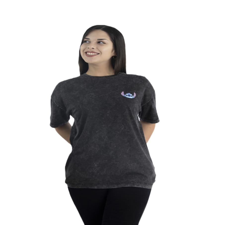 POLO OVERSIZE LILO Y STITCH MUJER ASPECTO LAVADO