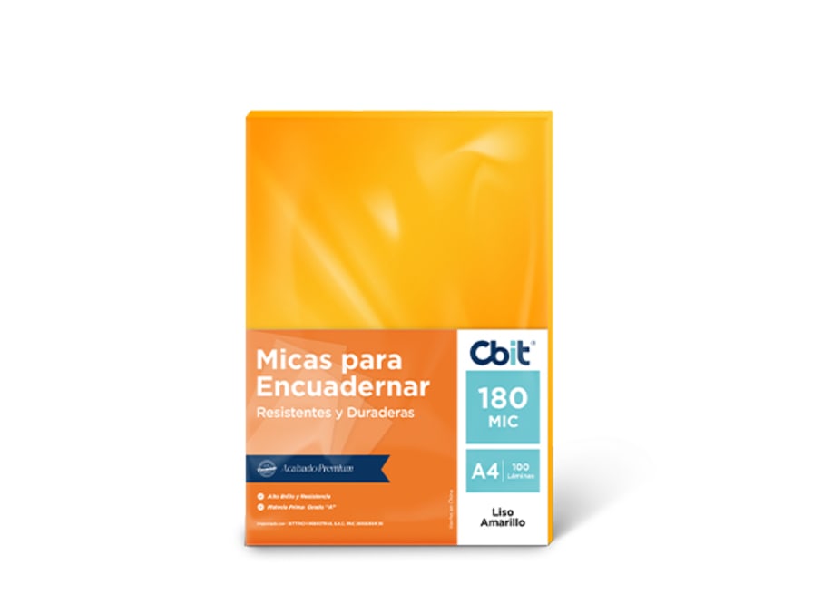 CIENTO CUBIERTA PLASTICA A4 LISO AMARILLO - PNX