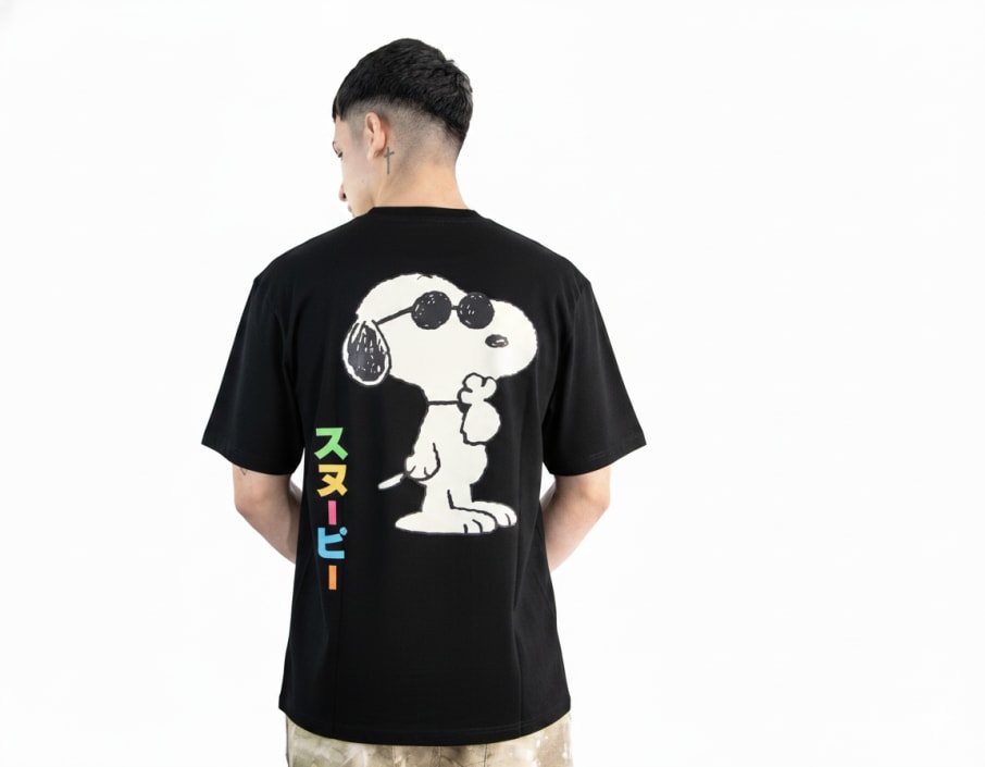 POLO OVERSIZE MC CABALLERO SNOOPY NEGRO