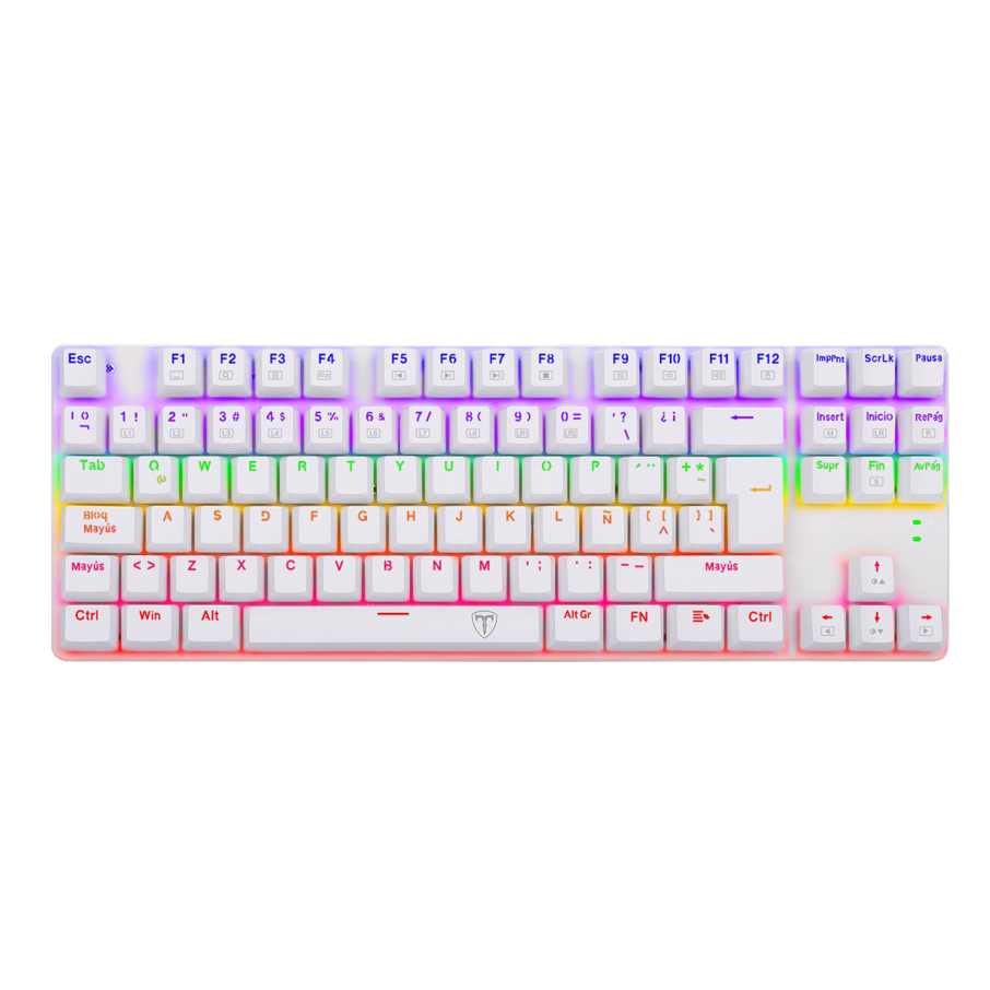 Teclado T-Dagger BORA LITE Rainbow, Spanish T-TGK313GB-LIT WHITE RED SWITCH