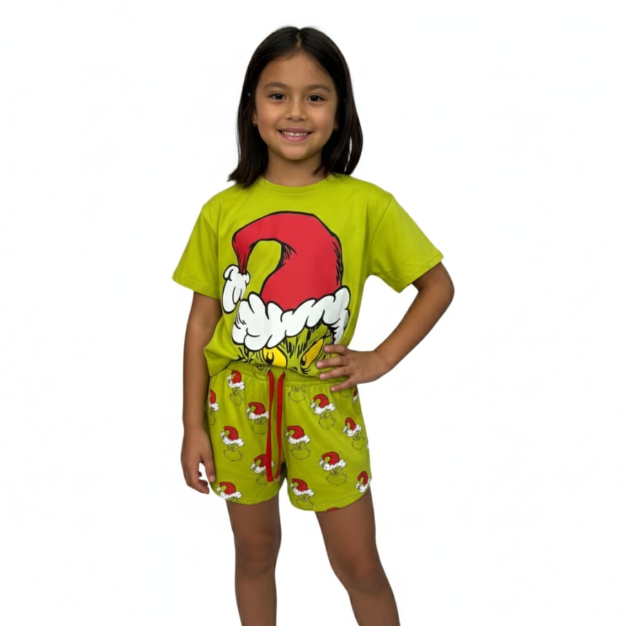 PIJAMA NIÑA GRINCHA VERDE ALGODÓN