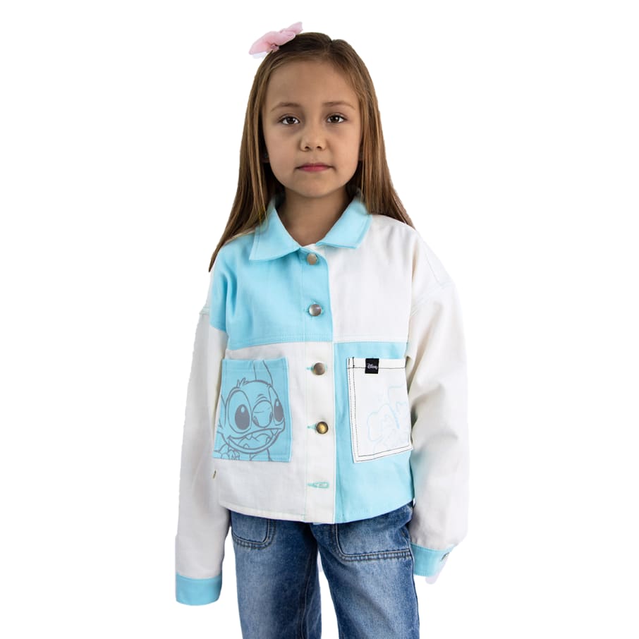 CASACA MODA LILO & STITCH CELESTE NIÑA