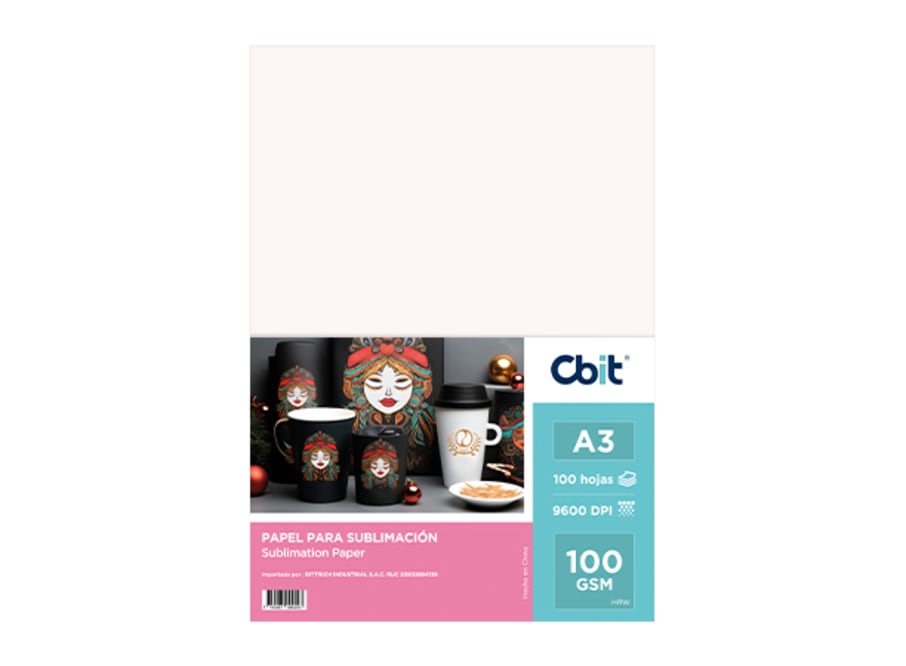 PAQ. 100H. 100GSM PAPEL SUBLIMACION A3