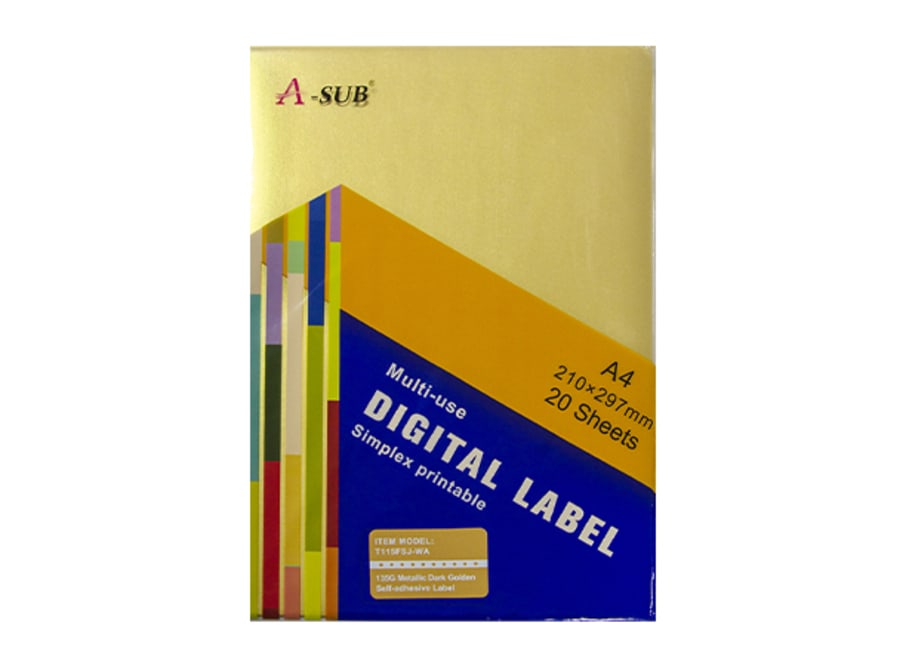 PAQ. 20H. 135GSM PAPEL FOTO A4 METAL DORADO CON ADHESIVO