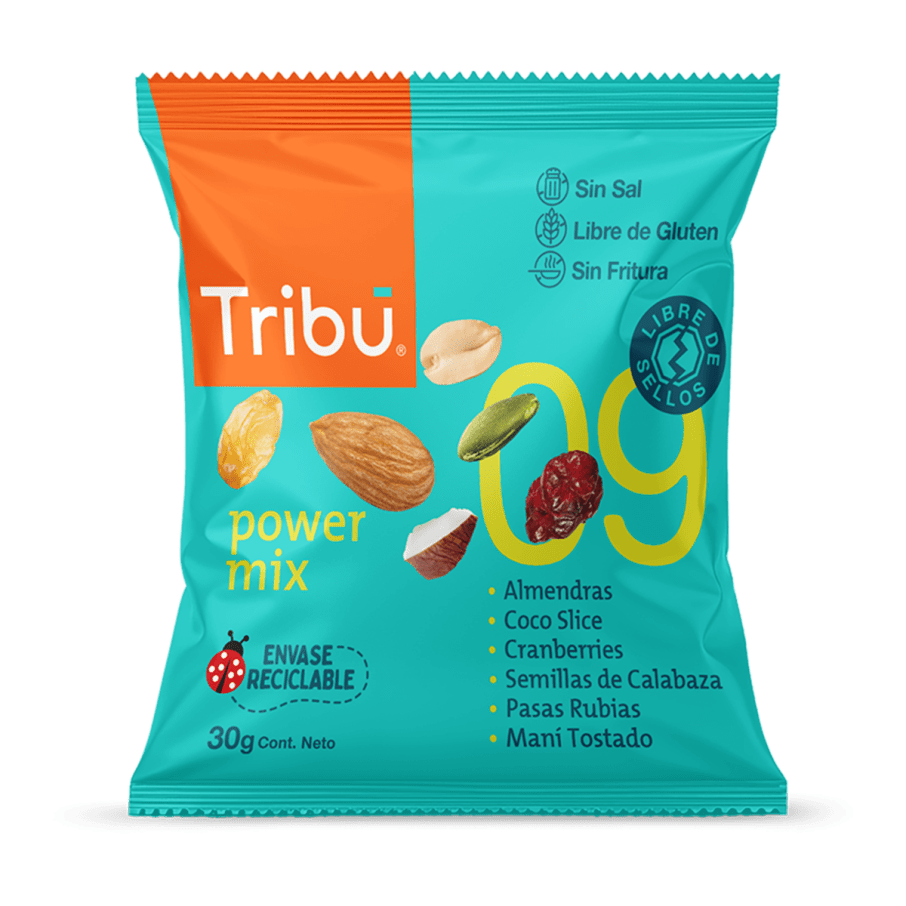 Caja mix power mix 128 unidades de 30 gramos Marca Tribu
