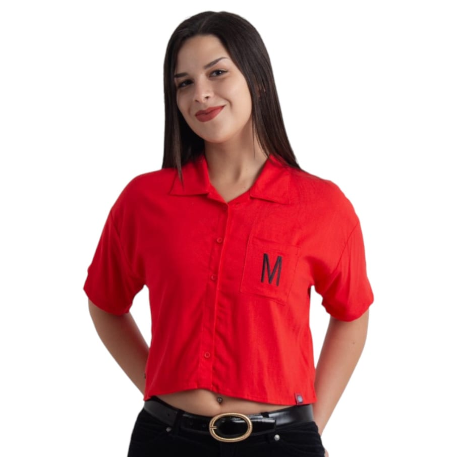BLUSA MC MUJER MAFALDA ROJO LINO