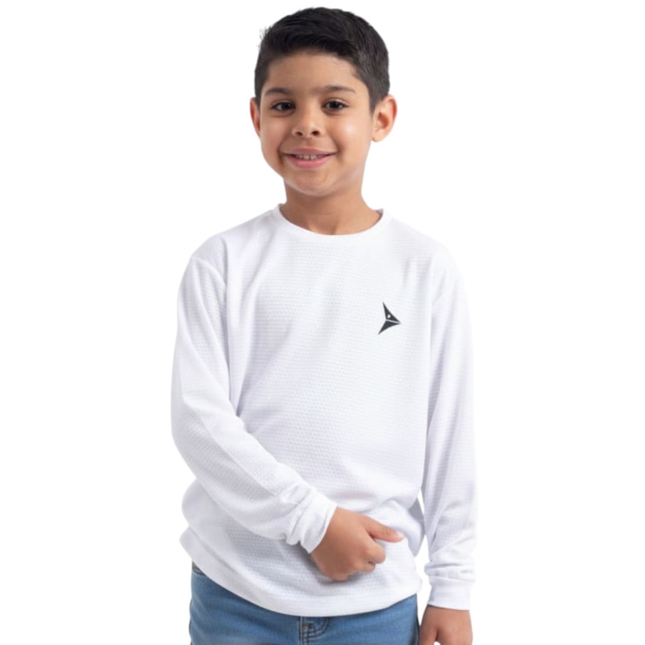 POLO MANGA CORTA INFANTIL BLANCO CON PROTECCION UV PIKUA