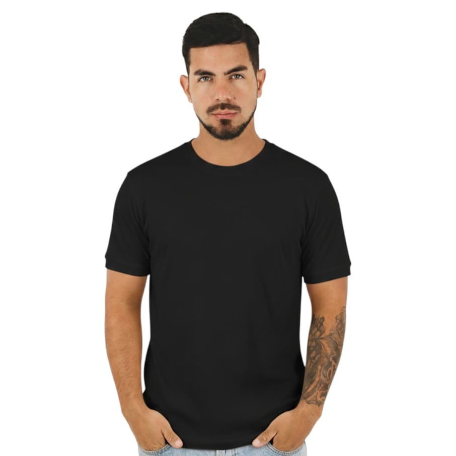 POLO MANGA CORTA HOMBRE NEGRO ALGODON PIMA PIKUA