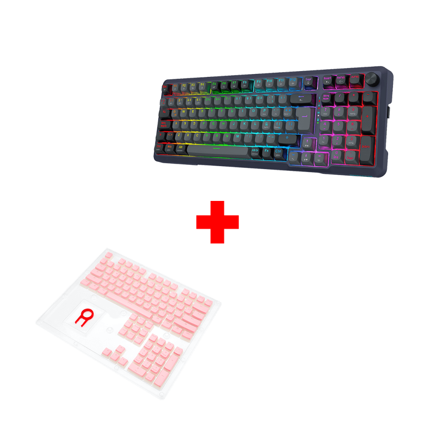 Teclado Redragon BRAGI PRO K688GB Inalambrico Español + Keycaps Redragon SCARAB, Spanish A130P-SP PINK