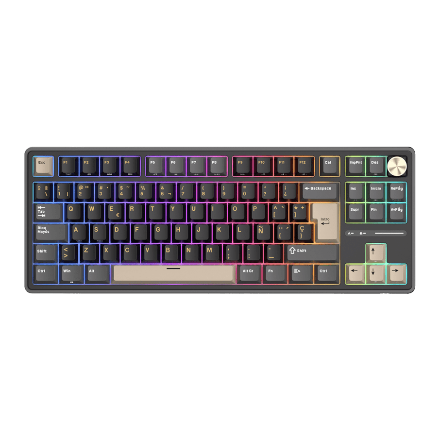 Teclado Royal Kludge RK-R87PRO TKL Cableado PHANTOM - CREAMY SWITCH