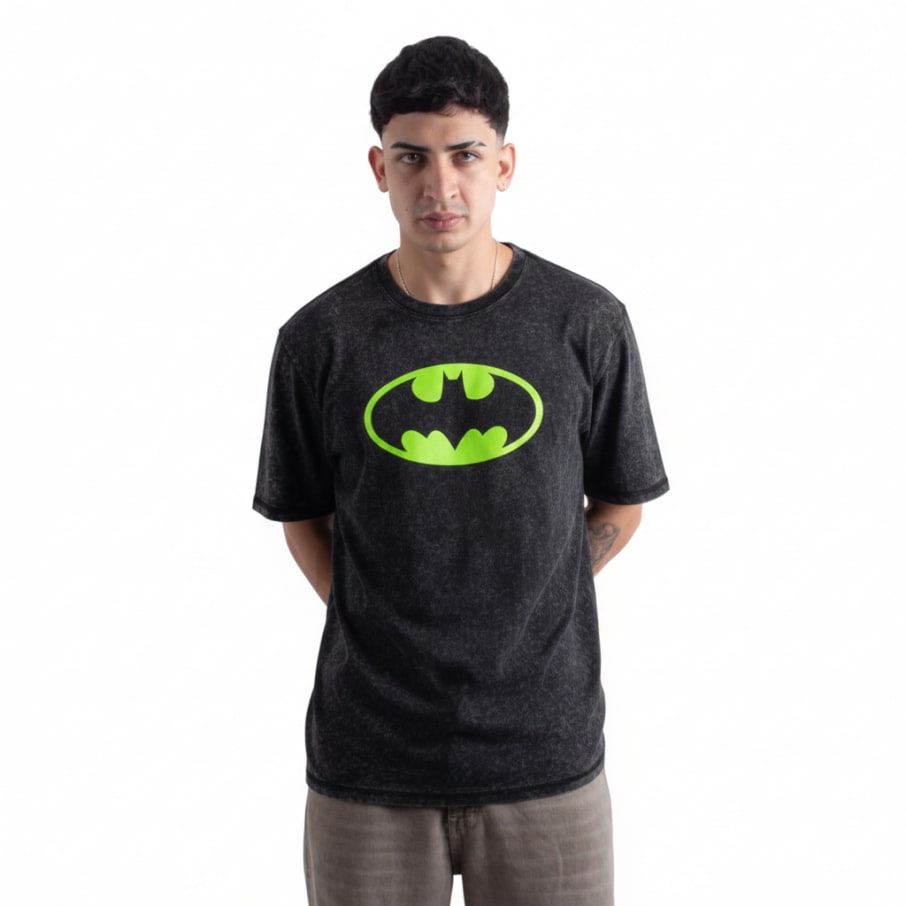 POLO MC BATMAN HOMBRE LAVADO