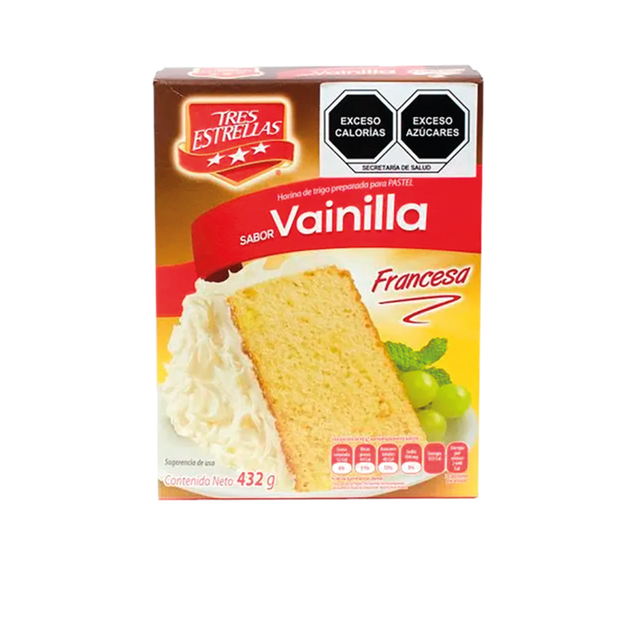 Harina Pastel 3 Estrellas Vainilla 432 Gr                       A, B