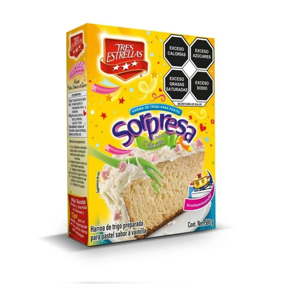 Harina Pastel 3 Estrellas 3 Leches Sorpresa 500 Gr    A