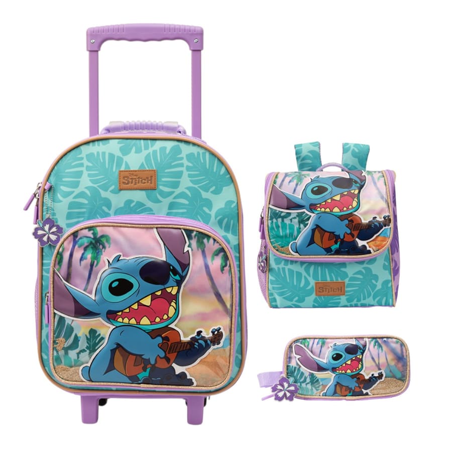 SET MALETA+LONCHERA+CARTUCHERA LILO & STITCH