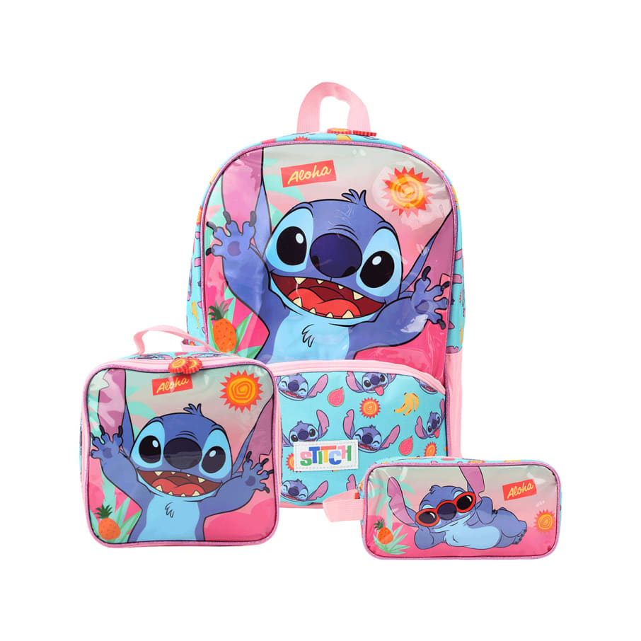 SET MOCHILA+LONCHERA+CARTUCHERA LILO & STITCH